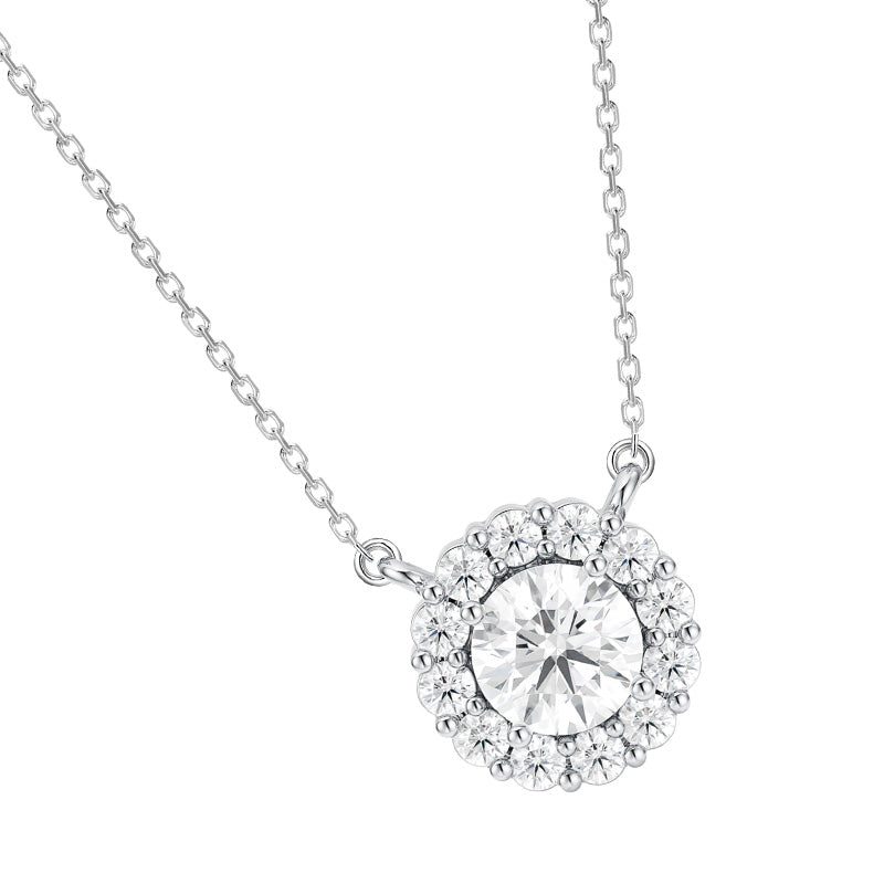 Deino Blossom Diamond Pendant in Silver