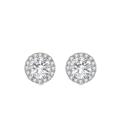 Deino Blossom Earrings in Platinum with Diamonds