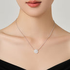 Deino Blossom Diamond Pendant in Silver