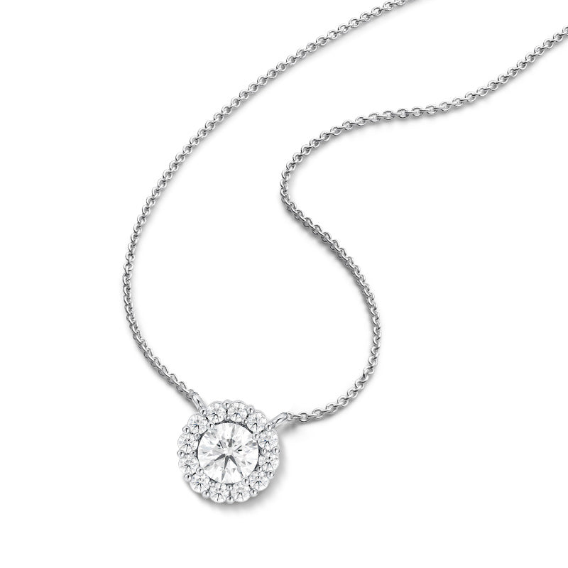 Deino Blossom Diamond Pendant in Silver