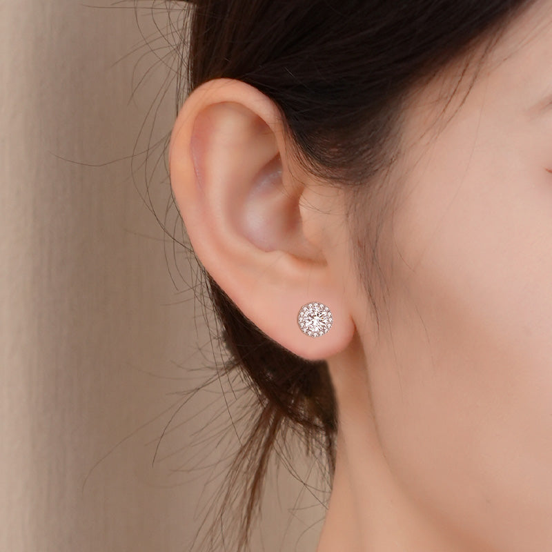 Deino Blossom Earrings in Platinum with Diamonds