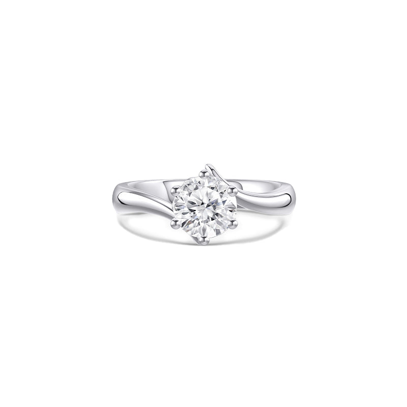 Deino Heartbeat Engagement Ring in Silver 1ct. D. VS2