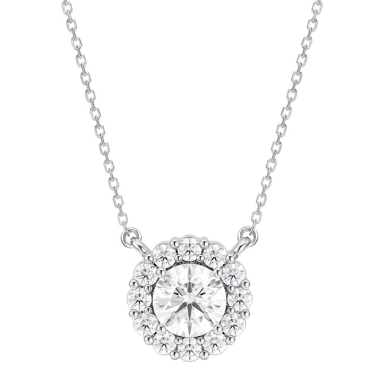 Deino Blossom Diamond Pendant in Silver