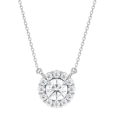 Deino Blossom Diamond Pendant in Silver